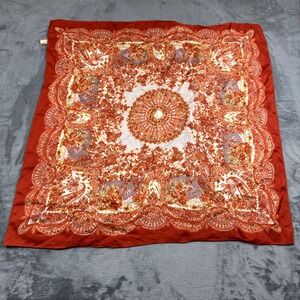 Vintage Morsly Womens Scarf Satin One Size 30x30 Unique Geometric Artsy Designer